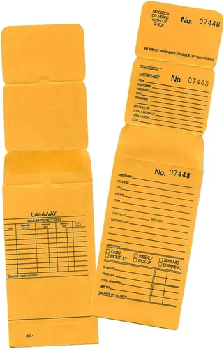 Vista 5 de 100 sobres de reparación de joyas azul claro numerados en orden consecutivo