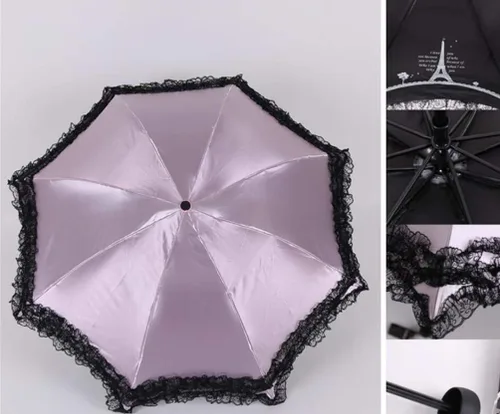 Vista 2 de Honeystore - Sombrilla de encaje vintage para novia, parasol anti UV