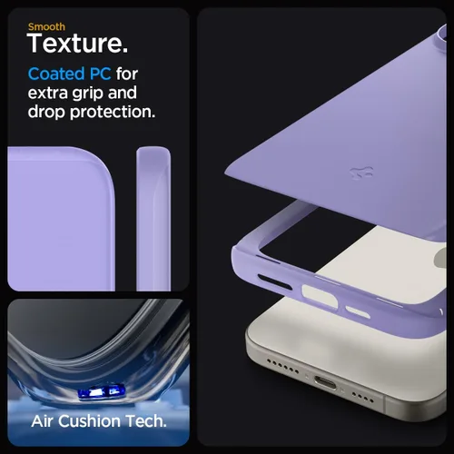 Vista 4 de Spigen Funda delgada diseñada para iPhone 15 Pro Max (2023) [carcasa dura] [protección de grado militar] - morado iris