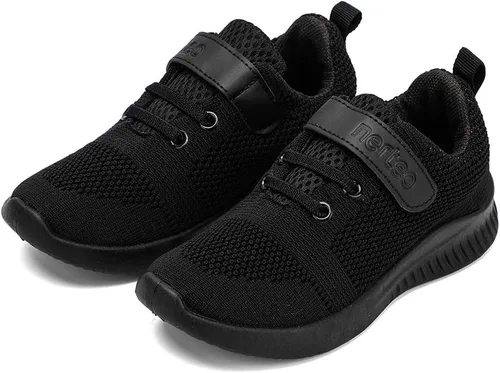 Vista 6 de nerteo Zapatos para Niños Pequeños/Niños Chicos y Niñas Zapatillas Deportivas para Correr/Caminar Todo negro