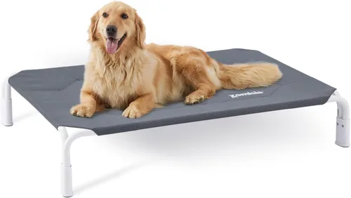 Vista 8 de ZOMISIA Cama elevada para perro con ensamble sin herramientas - Cama de enfriamiento elevada para perros al aire libre para mascotas grandes, hamaca