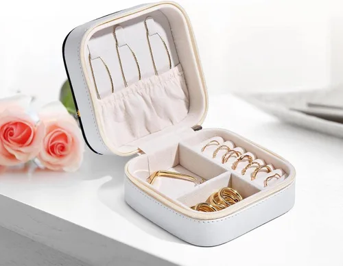 Vista 6 de RODAILYCAY Yes You Can Doodle Jewelry Box for Women GirlsPortable Mini Jewelry Travel Case OrganizerPU Leather Jewellery Storage Holder