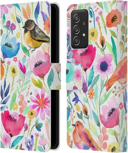 Vista 243 de Head Case Designs Officially Licensed Ninola Brushstrokes Black Summer Patterns Leather Wallet Case Compatible with Samsung Galaxy A07 4G