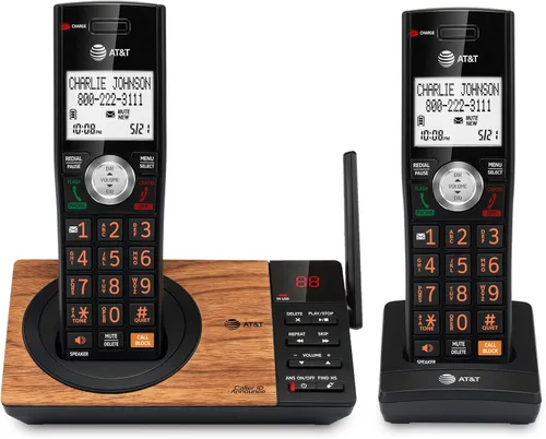 Vista 24 de AT&T CL84107 DECT 6.0 Teléfono expandible con cable/inalámbrico con bloqueador de llamadas inteligente, negro/plata con 1 auricular