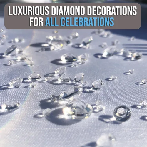 Vista 4 de Decoraciones de fiesta transparentes de lujo; gemas dispersas brillantes y relleno de jarrón para decoración elegante de mesa de centro de mesa