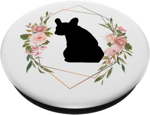 Vista 2 de Bulldog francés perro perrito Doggo mascota mamá cachorro raza blanco PopSockets PopGrip: agarre intercambiable para teléfonos y tabletas