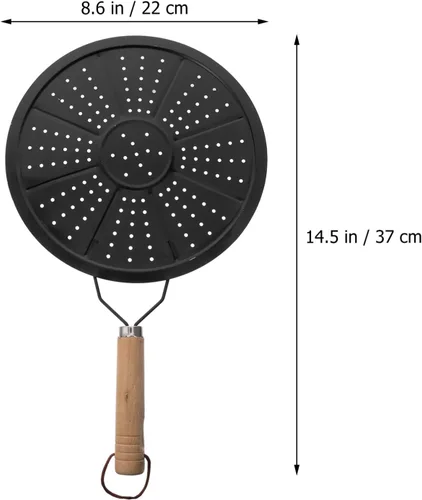 Vista 5 de Quemador de inducción Reductor de difusor de calor Placa de hierro fundido con mango de madera Almohadilla de aislamiento para estufas eléctricas