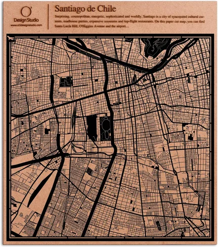 Vista 44 de O3 Design Studio Abu Dhabi - Mapa de corte de papel negro (12 x 12 pulgadas)