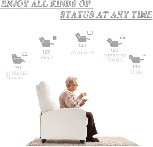 Vista 5 de Silla de masaje eléctrica, sillón reclinable para sala de estar, sillón reclinable de masaje, silla de masaje de cuero ajustable con control remoto