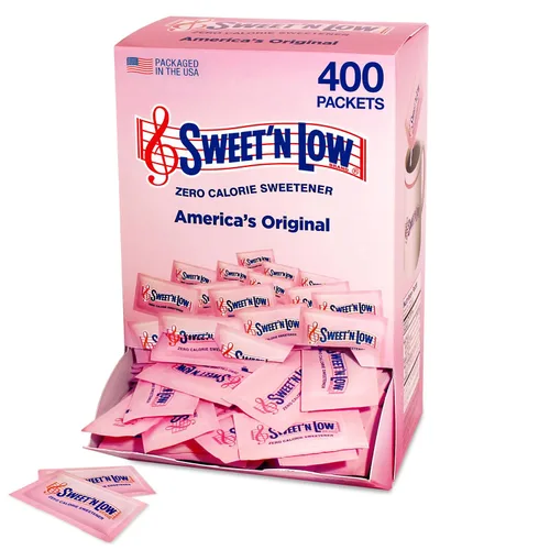 Vista 7 de Sweet'N Low paquetes de edulcorante cero calorías, 50 unidades, kosher y sin gluten, bajo índice glucémico, sobres individuales de edulcorante