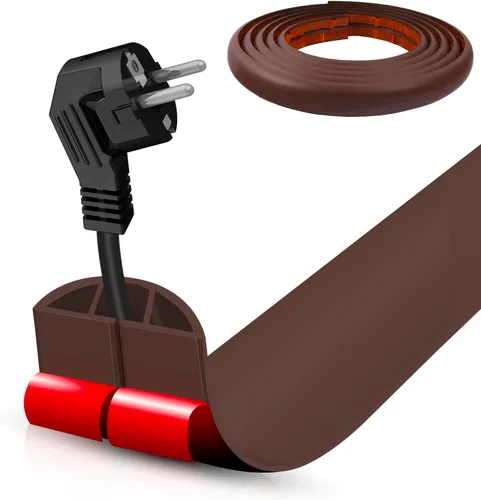 Vista 69 de Cubierta autoadhesiva para cables de suelo, gestión de cables de 3.3 pies, protector de tira de extensión para cables, evita tropiezos de cables