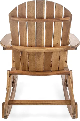 Vista 10 de Christopher Knight Home Vayne - Silla de madera de acacia para exteriores, mecedora Adirondack de listones Adirondack, asiento adicional