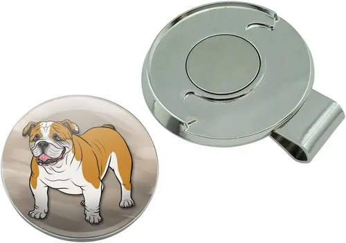 Vista 4 de GRAPHICS & MORE Pinza para sombrero de golf con marcador magnético de bola de Bulldog Inglés