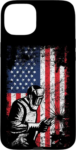 Vista 9 de Welder Gifts - Funda de soldadura patriótica con bandera estadounidense para iPhone 17