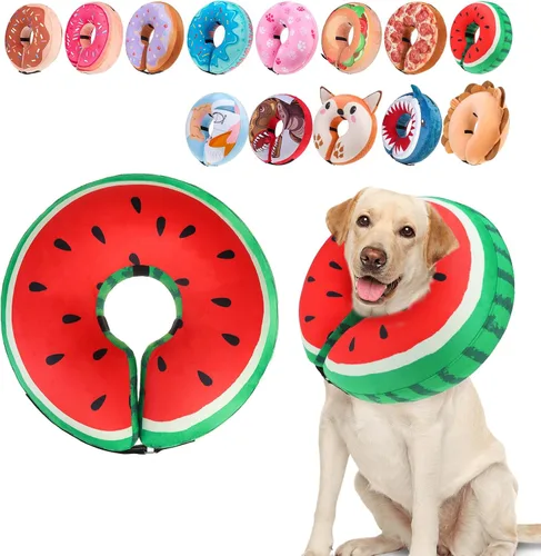 Vista 16 de BEAUTYZOO Alternativa al cono para perro después de la cirugía para perros grandes, medianos y pequeños, collar de cono inflable suave para perros