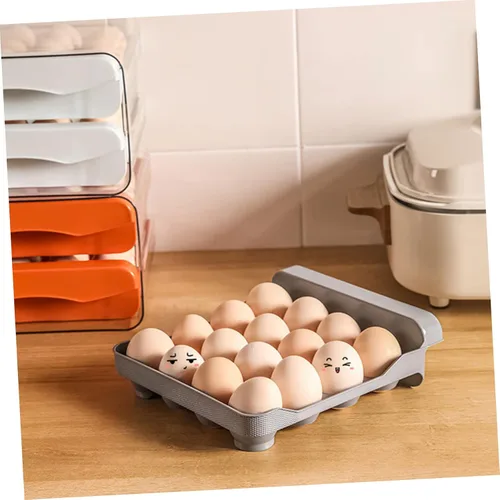 Vista 8 de Caja de almacenamiento para huevos estilo cajón de huevos 32 compartimentos reutilizable almacenamiento de cocina