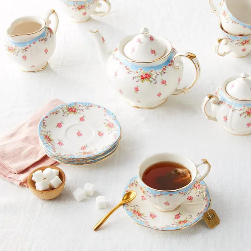 Vista 8 de Juego de té de 11 piezas de porcelana clásica Gracie China, Azul