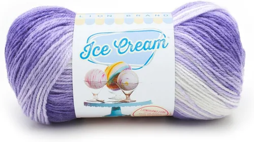 Vista 48 de Lion Brand Yarn, Hilo para Bebé Ice Cream para tejer, ganchillo y manualidades, Baseball Nut, 1 paquete, fibra acrílica colorida de peso DK