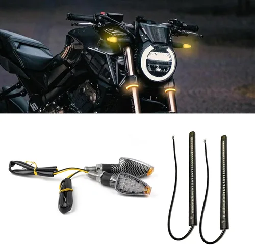 Vista 10 de x xotic tech Mini indicador de señal de giro transparente con flecha de tallo intermitente intermitente secuencial Switchback tira trasera de freno