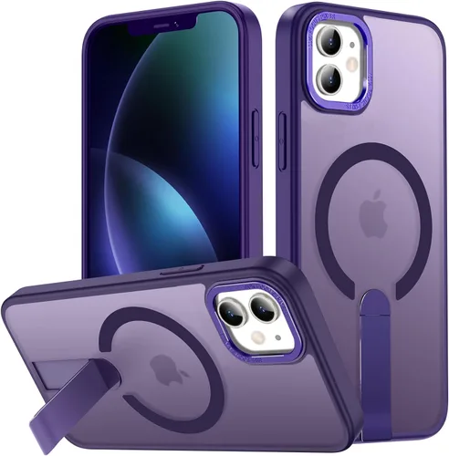 Vista 23 de Funda para iPhone 11 Compatible con Magsafe, Soporte Invisible Incorporado [Prueba de caída de grado militar] Funda protectora delgada y a prueba
