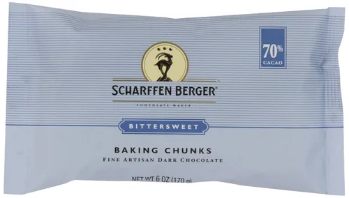 Vista 7 de Scharffen Berger Trozos de Chocolate para Hornear (7 onzas, paquete de 3) - Trozos de Chocolate Semi-Amargo Oscuro para Hornear, 70% Cacao, Sin