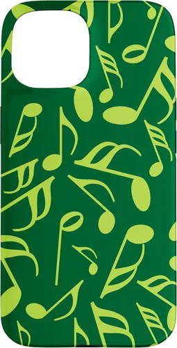 Vista 6 de Funda para iPhone 11 Pro Max con notas musicales verdes