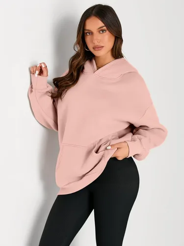 Vista 192 de Trendy Queen - Sudaderas extragrandes con capucha para mujer, suéteres de manga larga, sin botones, de vellón, de otoño, ropa de invierno