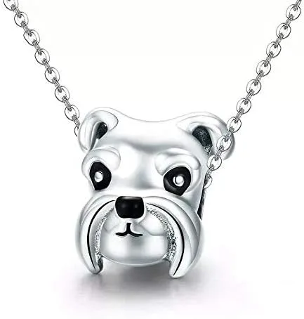 Vista 4 de Love - Abalorio de plata de ley para cachorros de bulldog francés para los amantes