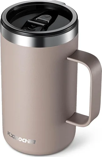 Vista 11 de KXIAOCHEN - Taza de café aislada de 20 onzas con tapa, taza de café de acero inoxidable, vaso de café de doble pared con aislamiento al vacío