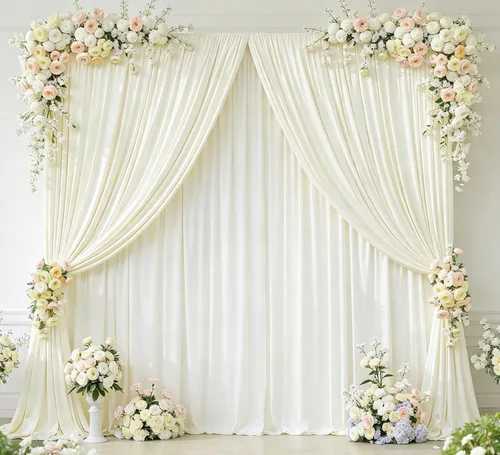 Vista 31 de Cortinas de fondo azul bebé de 8 x 10 pies para bodas, cortinas de fondo de poliéster sin arrugas, para baby shower, fiestas de cumpleaños