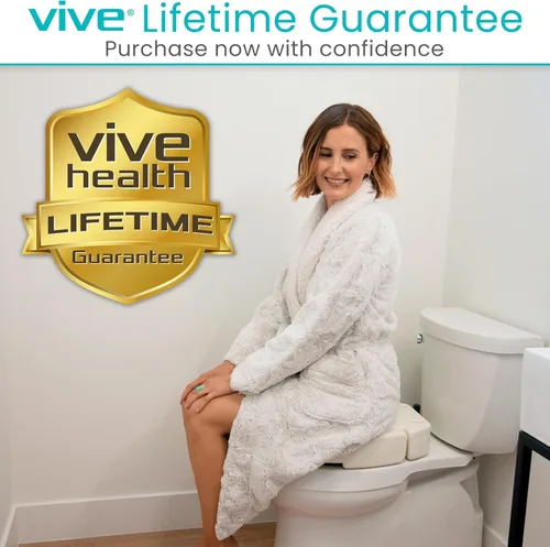 Vista 8 de Vive Asiento de inodoro elevado (alargado, añade 3.5 pulgadas) – Elevador y extensor de asiento de inodoro elevado para personas mayores