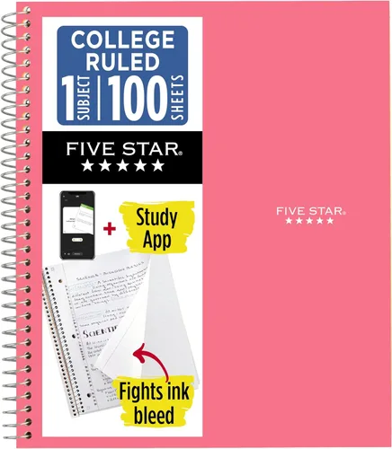 Vista 10 de Cuaderno de Five Star, 1 materia, con rayas, 100 hojas, 11" x 8-1/2", Negro