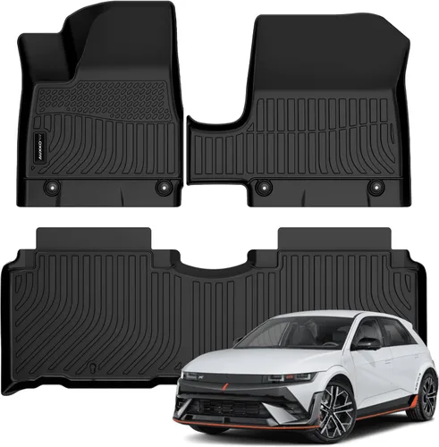 Vista 29 de Auxko Revestimiento de carga para todo tipo de clima, apto para Hyundai IONIQ 5 y 2025 IONIQ 5 N TPE 2022-2024, accesorios de alfombrilla de goma