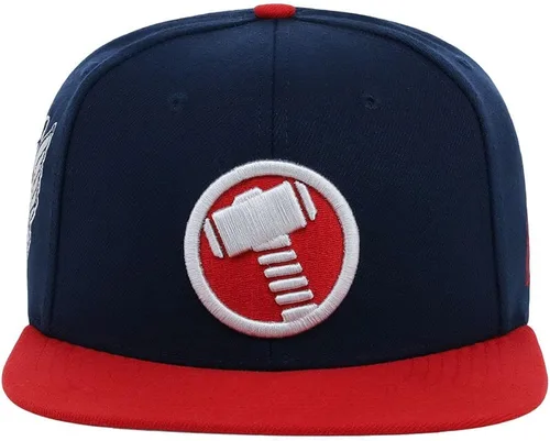 Vista 2 de Marvel Thor Adulto Moda Ajustable Snapback Flat Bill Cap dkgryrojo, Punto bajo gris oscurorojo