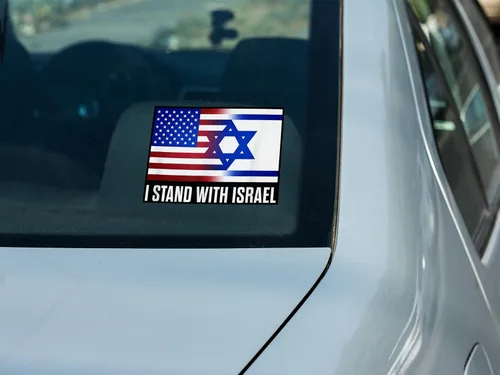 Vista 5 de Adhesivo con la bandera de Israel I Stand with Israel Flag Sticker Support Israel Sticker Varios tamaños