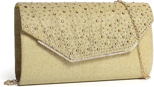 Vista 3 de DETARA Bolsos de noche para mujer, con lentejuelas y purpurina para mujer, bolso de mano brillante, bolso formal para boda, fiesta, baile