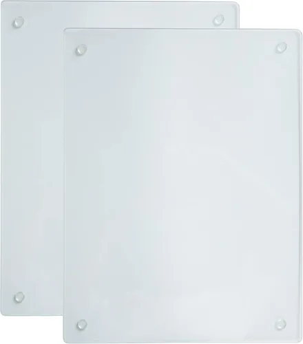 Vista 6 de Murrey Home Juego de tablas de cortar de vidrio para encimera de cocina, tablas de cortar de vidrio templado aptas para lavavajillas, pequeña Mármol