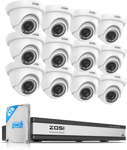 Vista 10 de ZOSI Cámaras de seguridad domo de 1080p (híbridas 4 en 1 HD-CVI/TVI/AHD/960H CVBS analógica), cámara CCTV de vigilancia nocturna de 2 MP