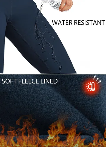 Vista 3 de Willit - Leggings de cintura alta con forro polar para mujer, impermeables, térmicas, para senderismo, yoga, correr