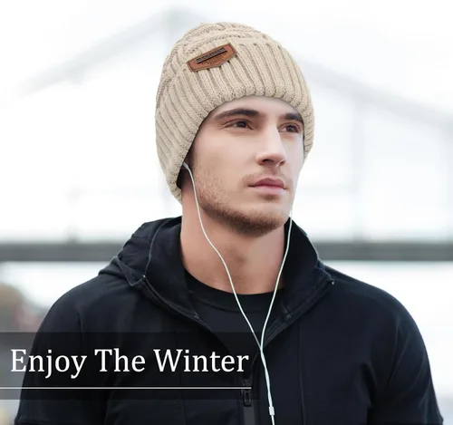 Vista 84 de Loritta Gorro de invierno cálido de punto grueso y holgado para hombre
