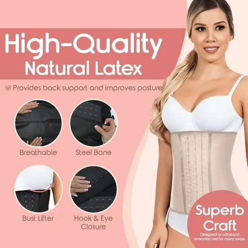 Vista 6 de Lady Slim Fajas colombianas reductoras Y Moldeadoras para mujer debajo del busto látex entrenador de cintura de reloj de arena moldeador de cuerpo