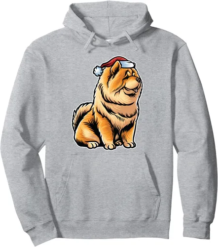 Vista 3 de Chow Chow Santa Claus Hat Merry Christmas Dog X-Mas Dogs Pullover Hoodie
