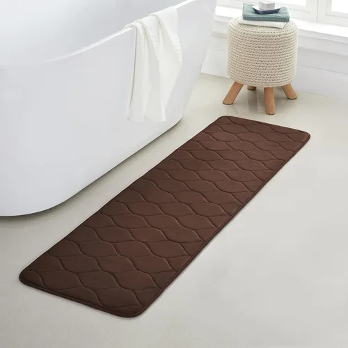 Vista 28 de Yafa Home Fashion 1 alfombra de baño de 17 x 24 pulgadas, espuma viscoelástica, absorbente de agua y antideslizante, color negro