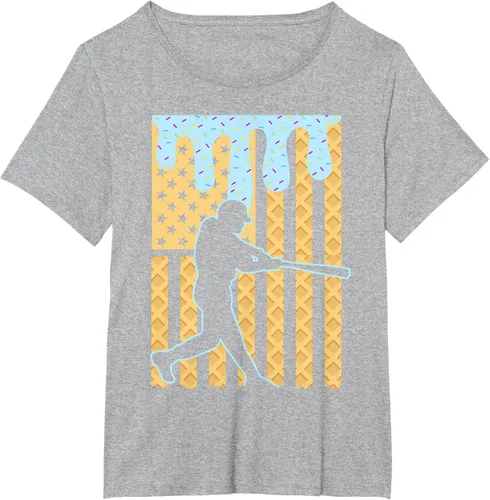 Vista 96 de Camiseta de béisbol Drip Boys Dripping Ice Cream Baseball American Flag, Negro -, Pequeña