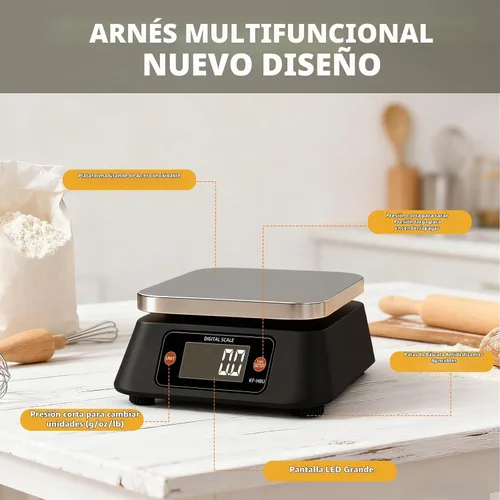 Vista 7 de KF-H8U - Báscula de cocina digital de gramos y onzas, báscula de alimentos para panaderos, fabricación de velas y jabón, báscula para hornear