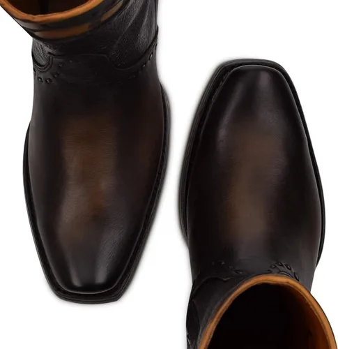 Vista 6 de Cuadra Botas para hombre en cuero genuino negro
