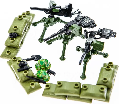 Vista 4 de BloxBrix - 130 piezas de armas-ametralladoras-rifles compatibles con las principales marcas Minifigures-add-ons-Militarybase-Toy-Soldiers-Police