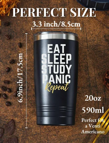 Vista 3 de Onebttl Vaso de regalo para estudiantes universitarios para hombres y mujeres, regalos para estudiantes escolares, taza de acero inoxidable de 20