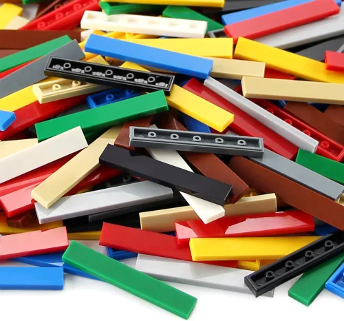 Vista 5 de 1 x 6 azulejos × 280 piezas y piezas de ladrillos planos, bloques de construcción multicolores a granel para suelo de pared de superficie lisa