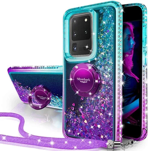 Vista 7 de Silverback Funda para Samsung Galaxy S20 con soporte de anillo, color verde